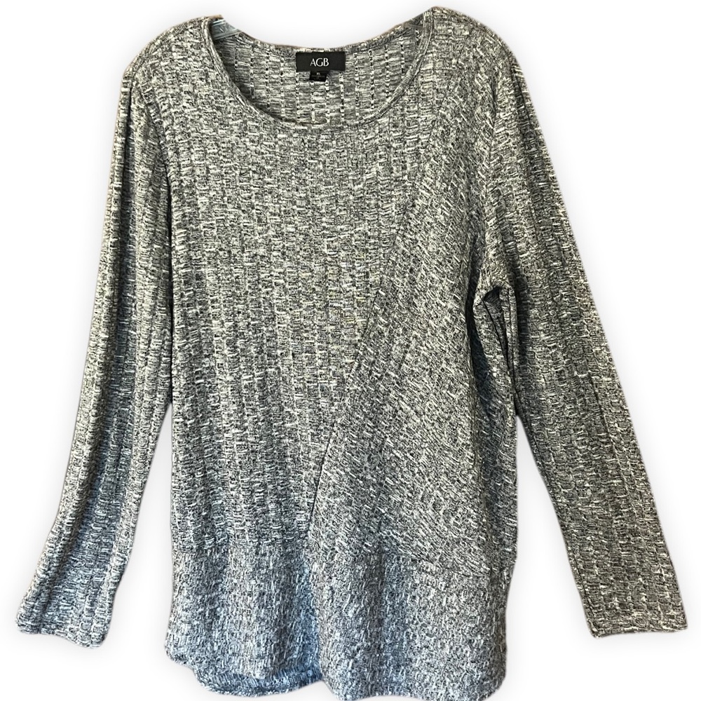AGB knit sweater, salt and pepper (grey), size Large